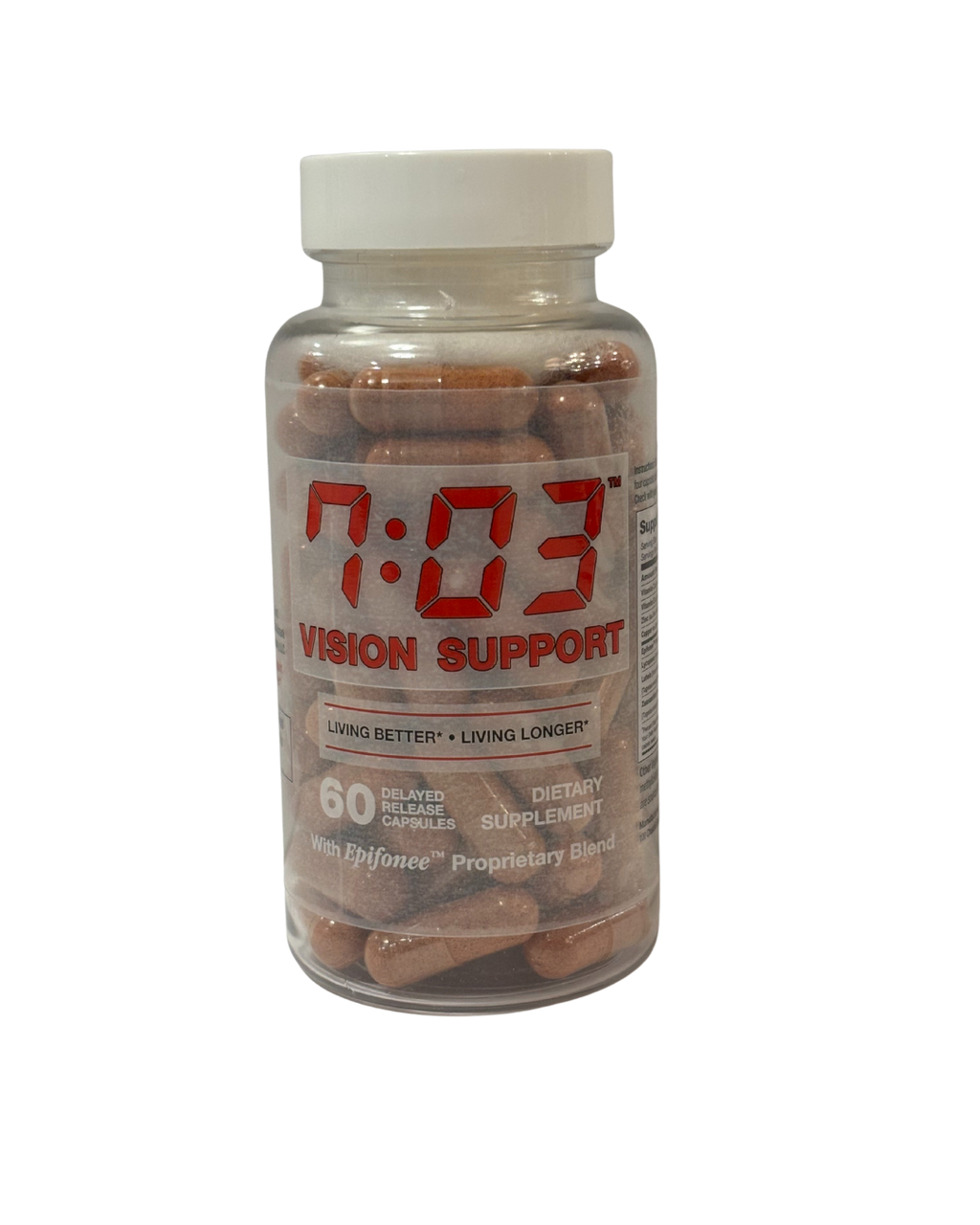 7:03 Vision Support Dietary Supplement – Vitamin C, Vitamin E, Zinc, Copper, Lutein, Lycopene & Zeaxanthin – Delayed Release Capsules – 60 Count