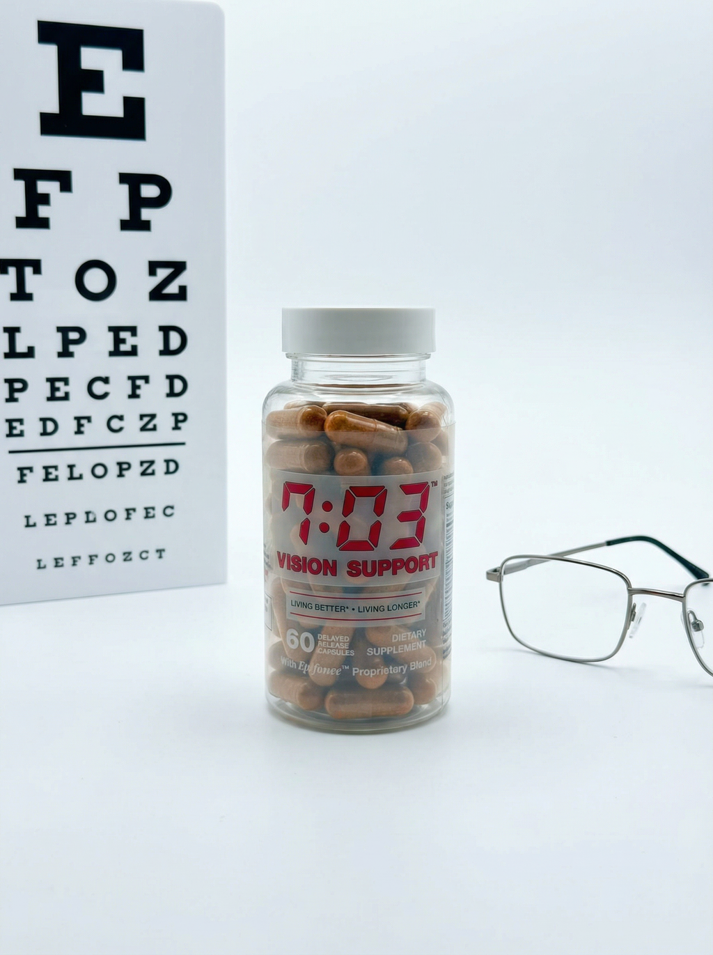 7:03 Vision Support Dietary Supplement – Vitamin C, Vitamin E, Zinc, Copper, Lutein, Lycopene & Zeaxanthin – Delayed Release Capsules – 60 Count